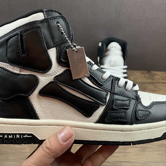 AMIRI Skeleton High Skel top Black And White Unisex Sneakers - Picture 11 of 14